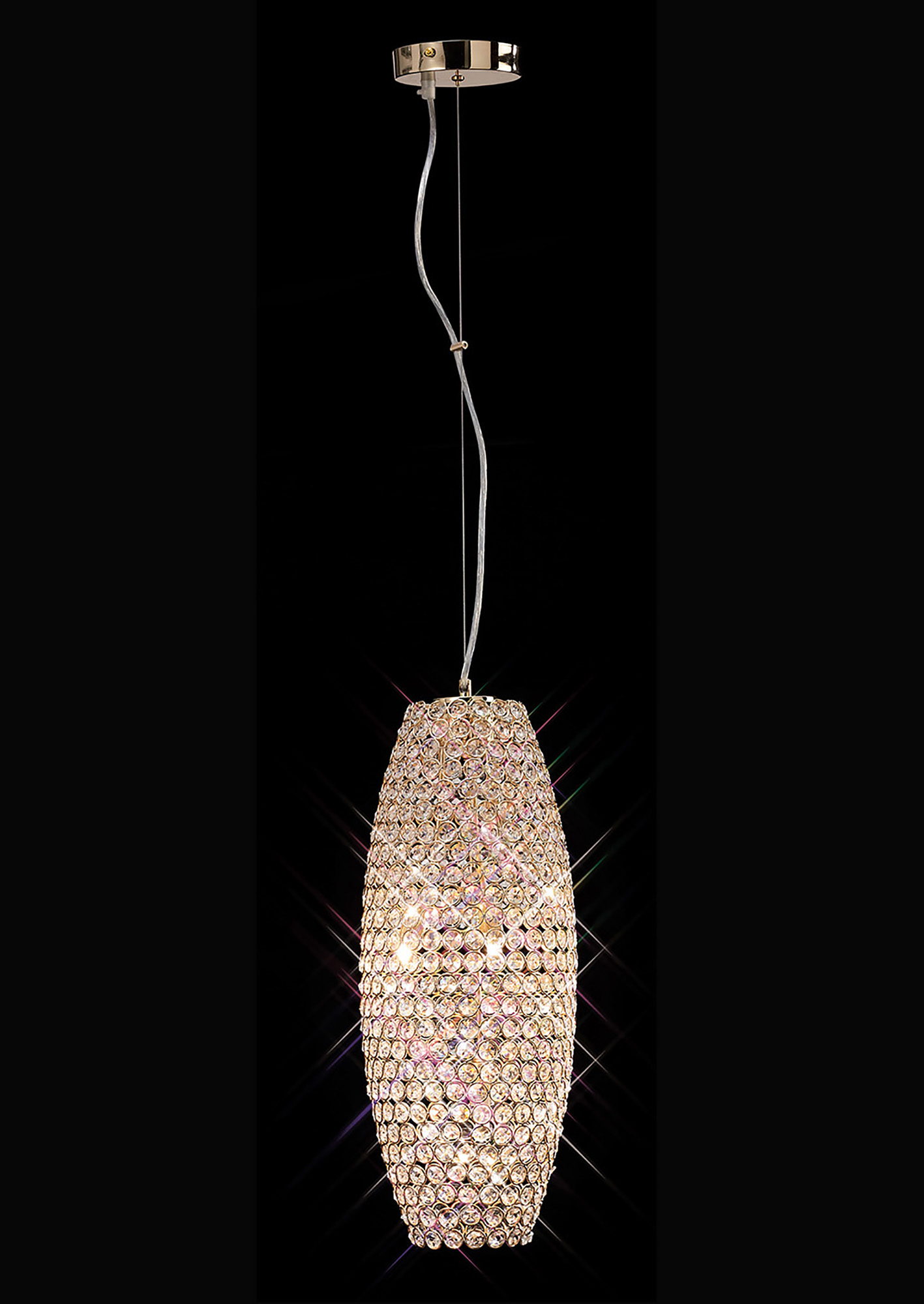 IL30765  Kos Crystal Pendant 4 Light French Gold